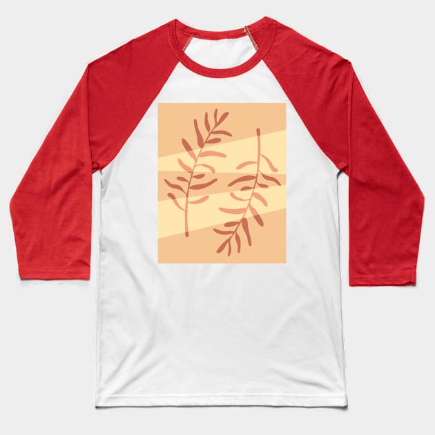 Modern minimal style olive tree branches illustration Baseball T-Shirt by sziszigraphics